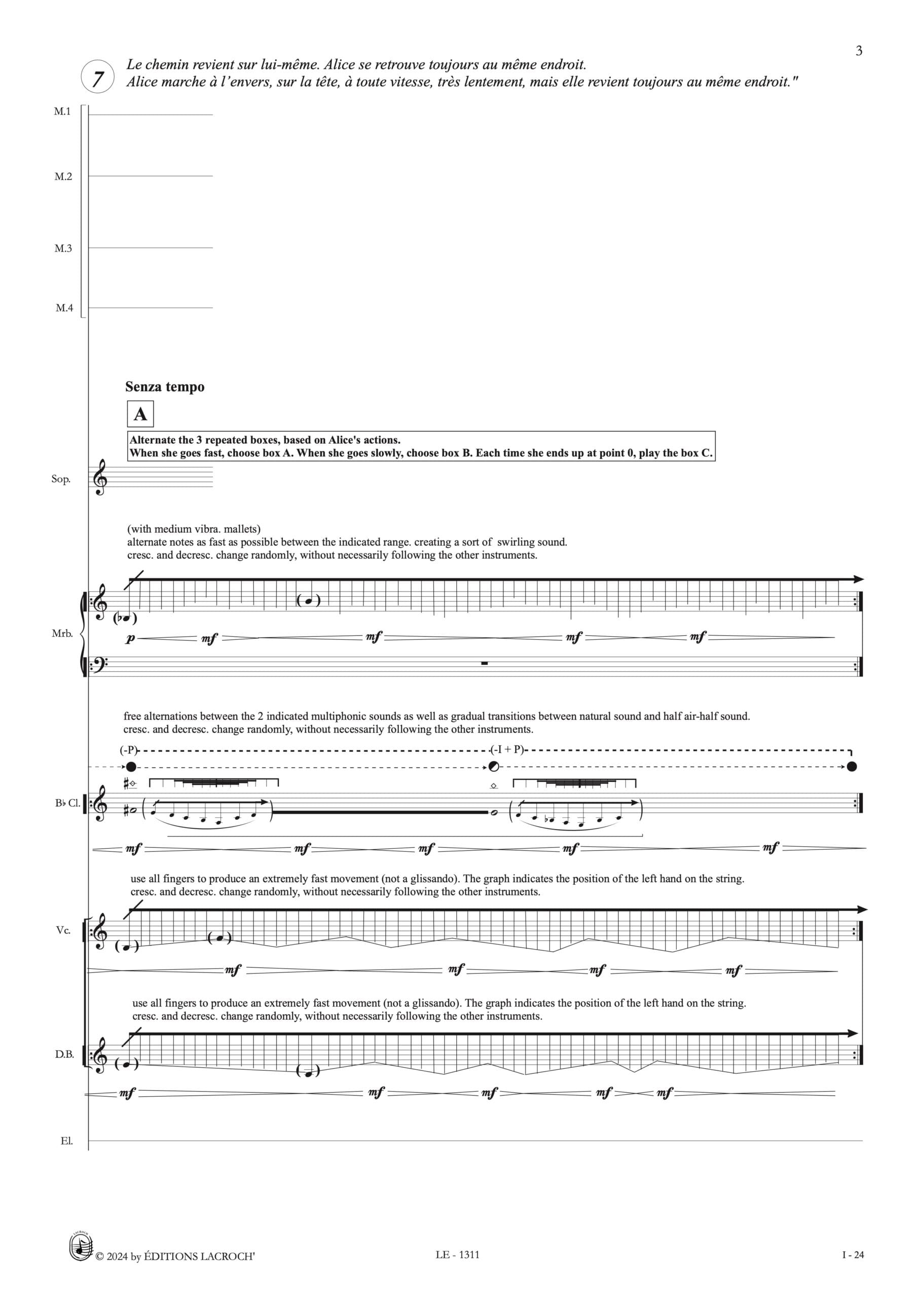 DE L AUTRE COTE D ALICE - S-AVRAMIDOU - SCORE - LACROCH 1
