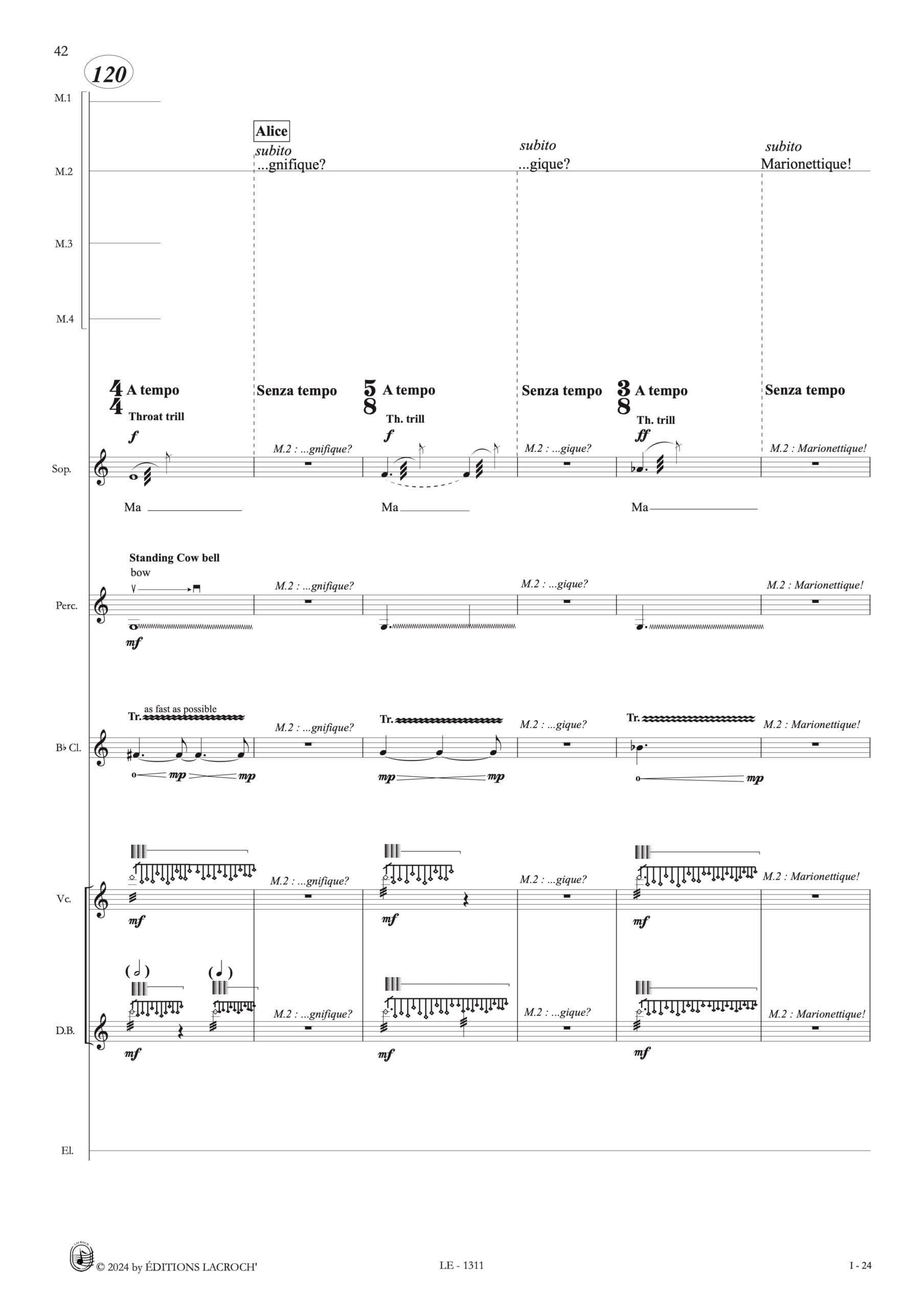 DE L AUTRE COTE D ALICE - S-AVRAMIDOU - SCORE - LACROCH 4