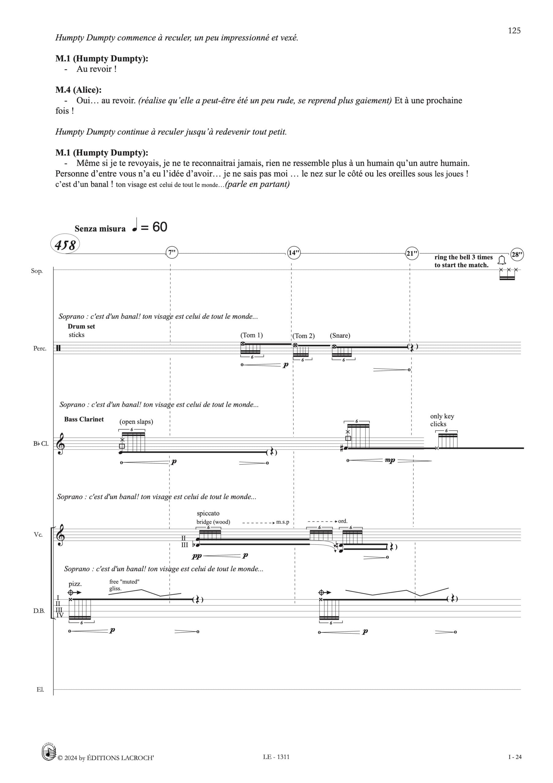 DE L AUTRE COTE D ALICE - S-AVRAMIDOU - SCORE - LACROCH