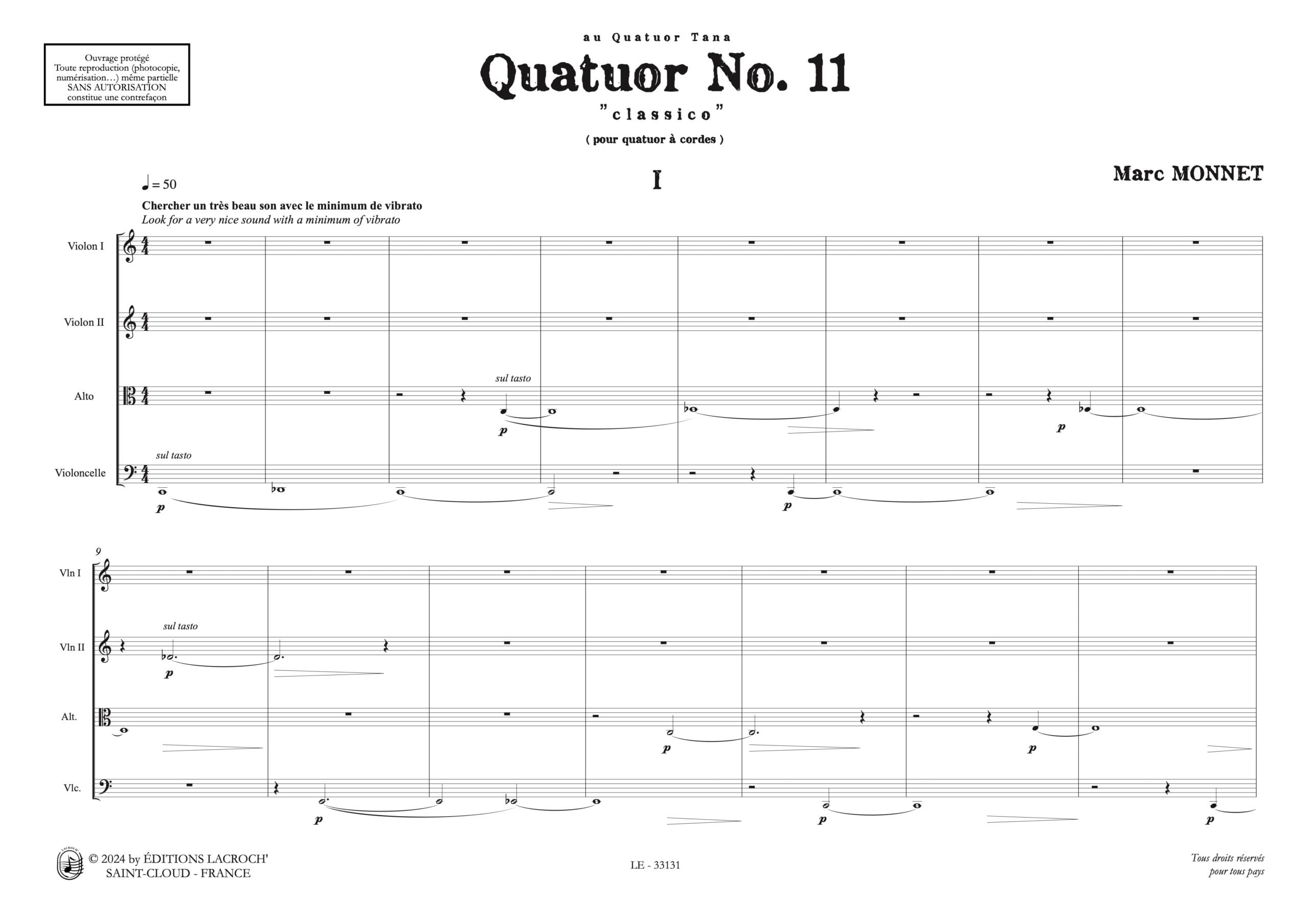 Marc Monnet- Quatuor No.11
