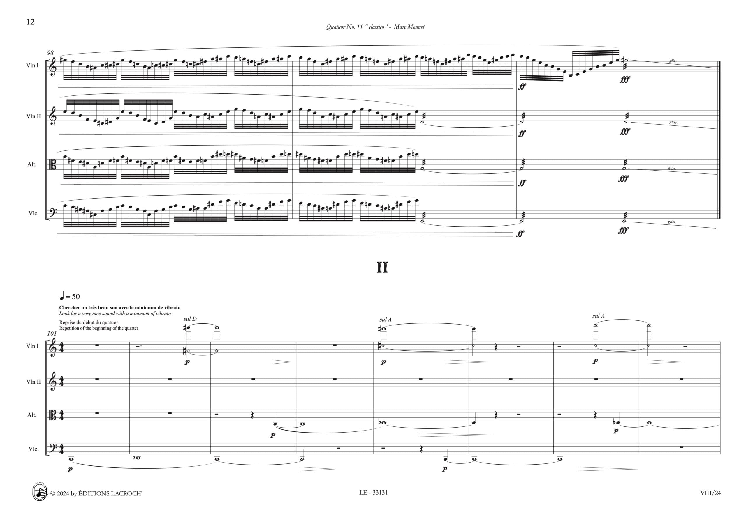 Marc Monnet- Quatuor No.11