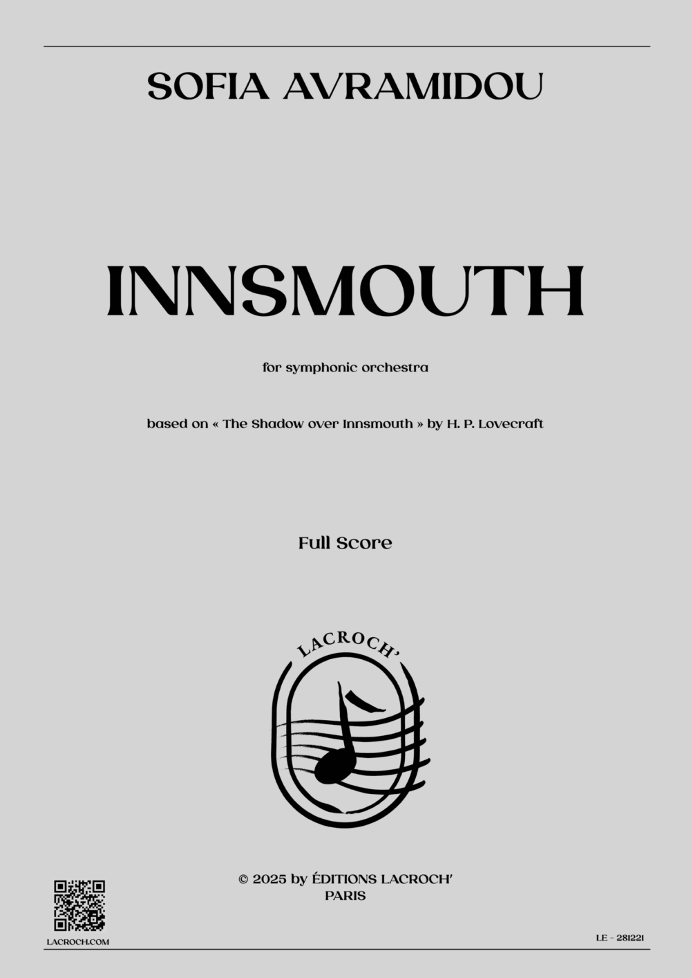 Innsmouth – Sofia Avramidou – Couverture Innsmouth – Sofia Avramidou – Couverture