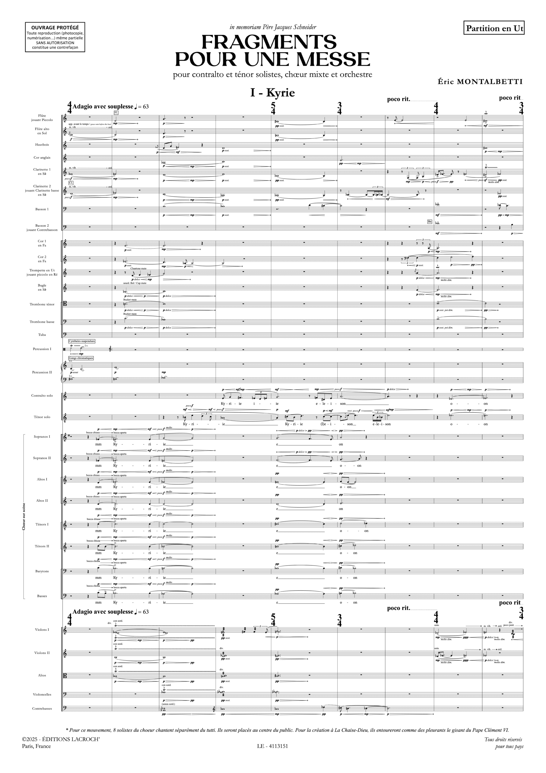 Fragments pour une messe - Éric MONTALBETTI 1