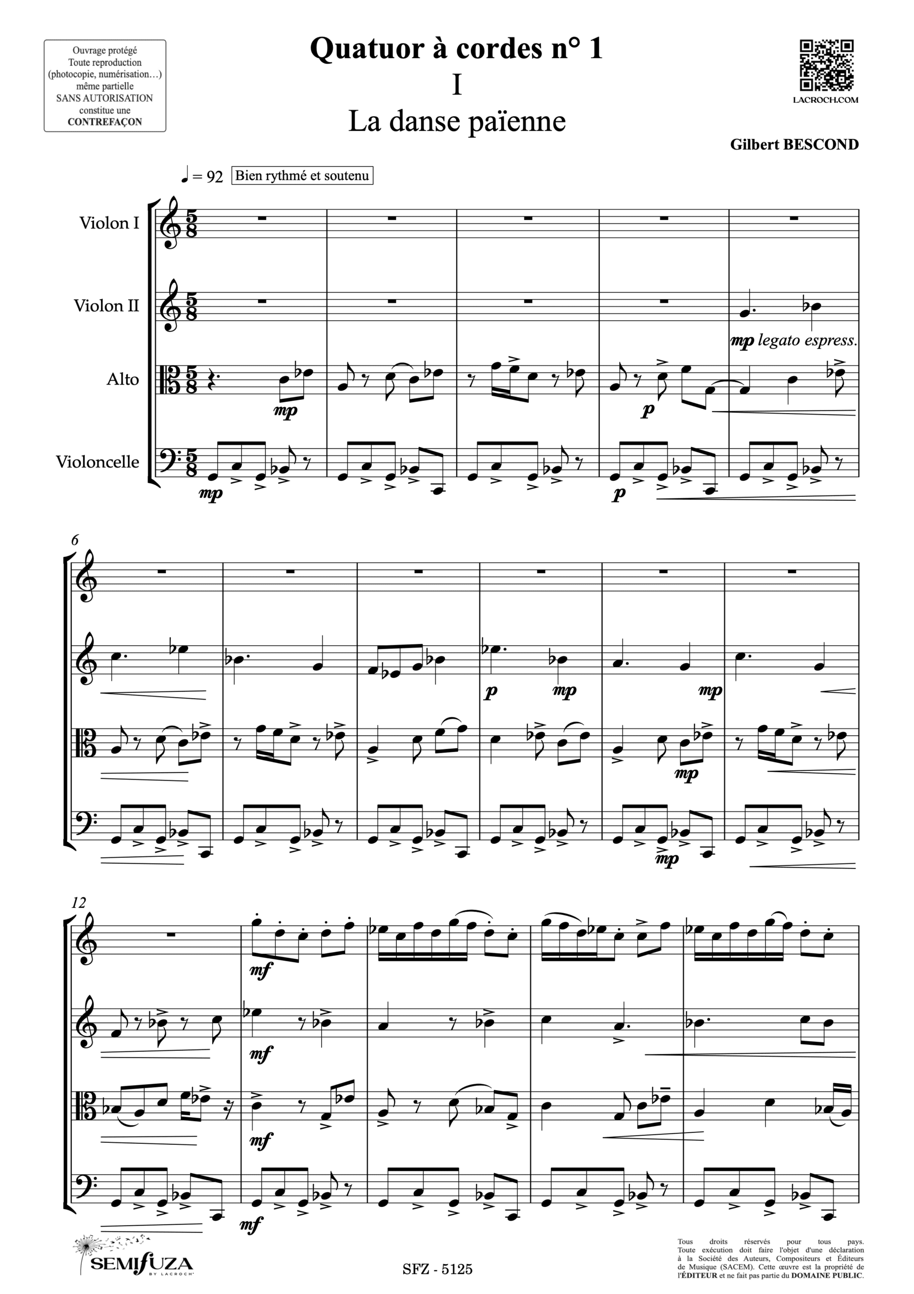 Gilbert Bescond - Quatuor a cordes N-1-1